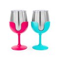 Camco 126.1915 Life is Better at the Campsite Wine Tumbler Blue & Pink 0126.1915